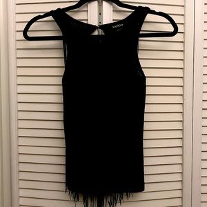 Bebe sleeveless fringe knit top NWT